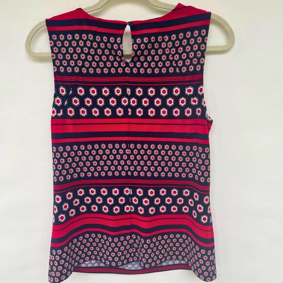 Tommy Hilfiger Multicolor Geometric Print Sleeveless Blouse S - Picture 2 of 8